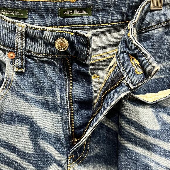 Wild Fable Women's Swirl Print High Rise Wide‎ Leg Baggy Jeans Size 0 - Picture 8 of 8